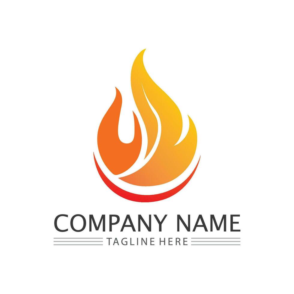 fire flame logo icon vector design template