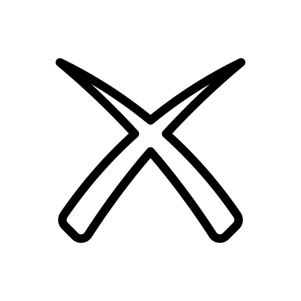 Wrong sign icon in trendy line style design. Vector graphic illustration. Wrong sign symbol for website, logo, app and interface design. Black icon