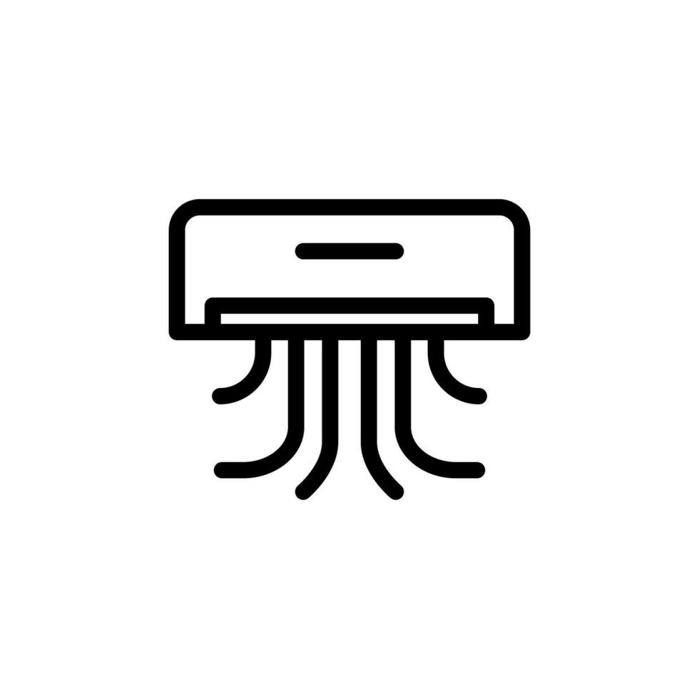 Air conditioner icon in trendy line style design. Vector graphic illustration. Air conditioner symbol for website, logo, app and interface design. Black icon vector