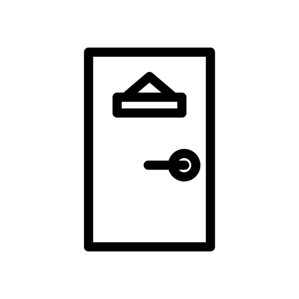 puerta icono en de moda línea estilo diseño. vector gráfico ilustración. puerta símbolo para sitio web, logo, aplicación y interfaz diseño. negro icono vector