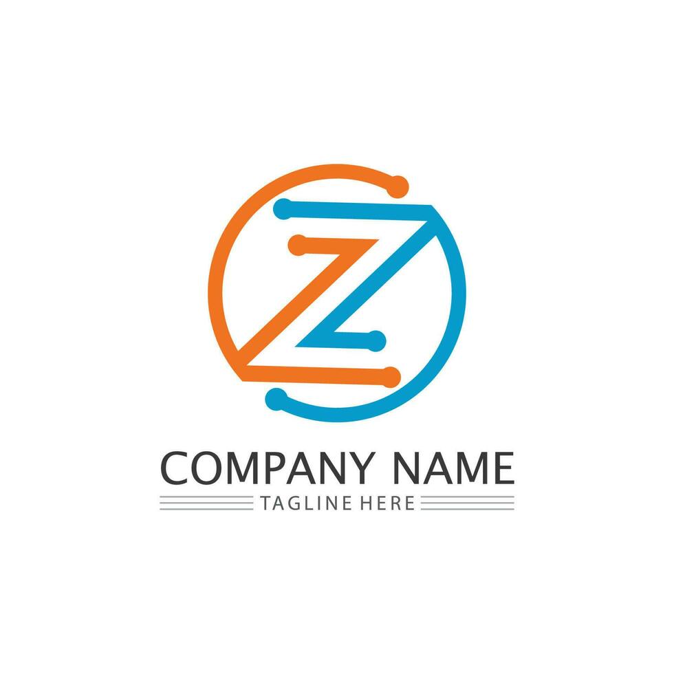 Z letter and font Z logo design vector identity illustration