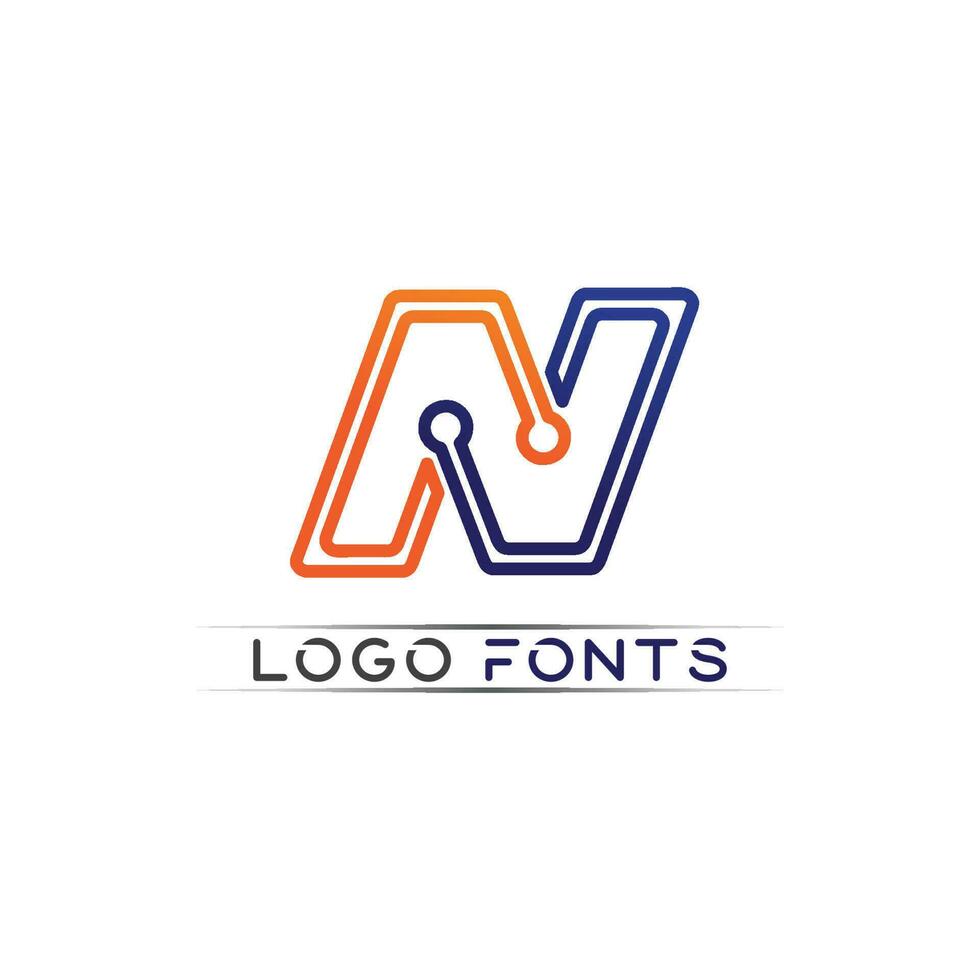 plantilla de logotipo de letra n vector