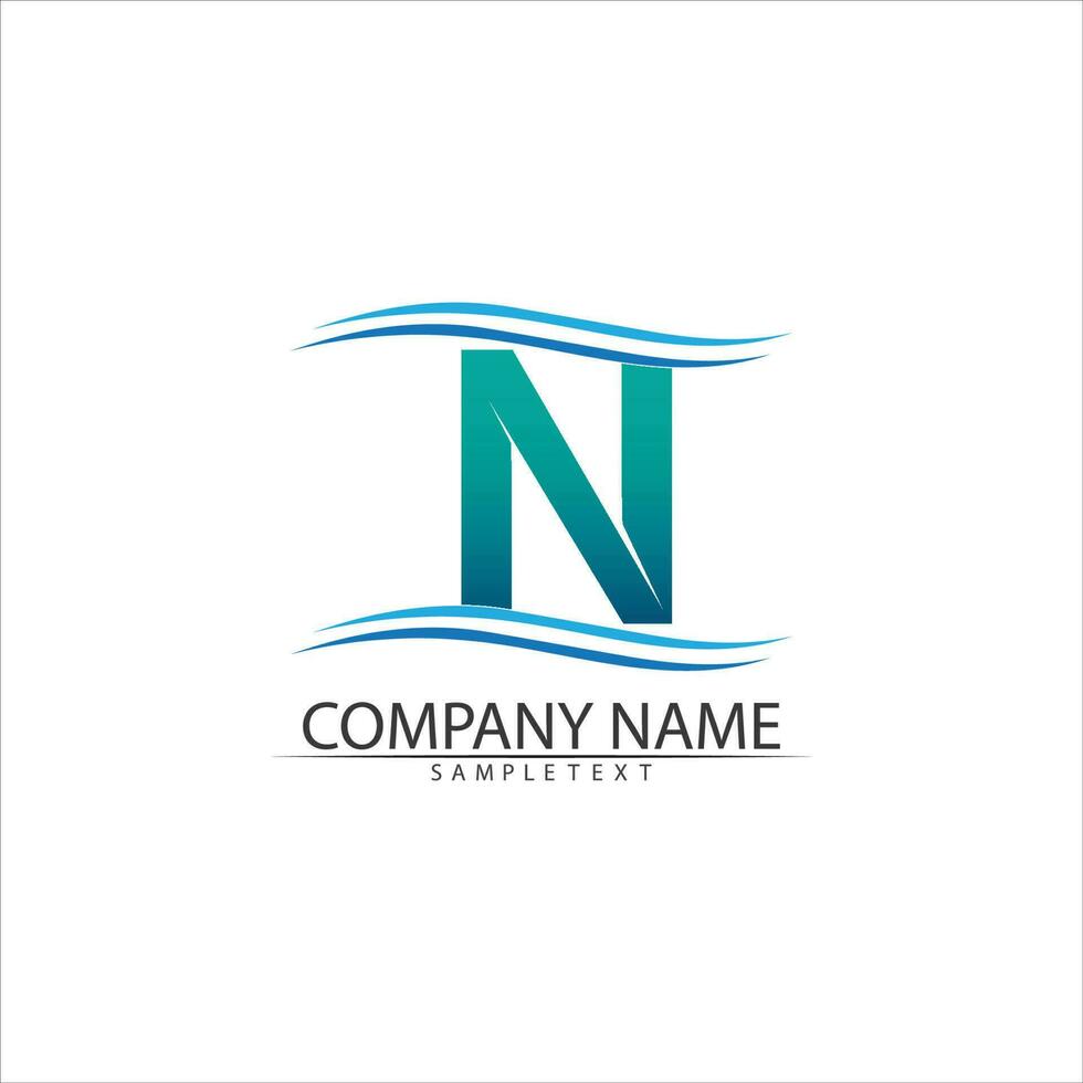 N Letter Logo Template vector