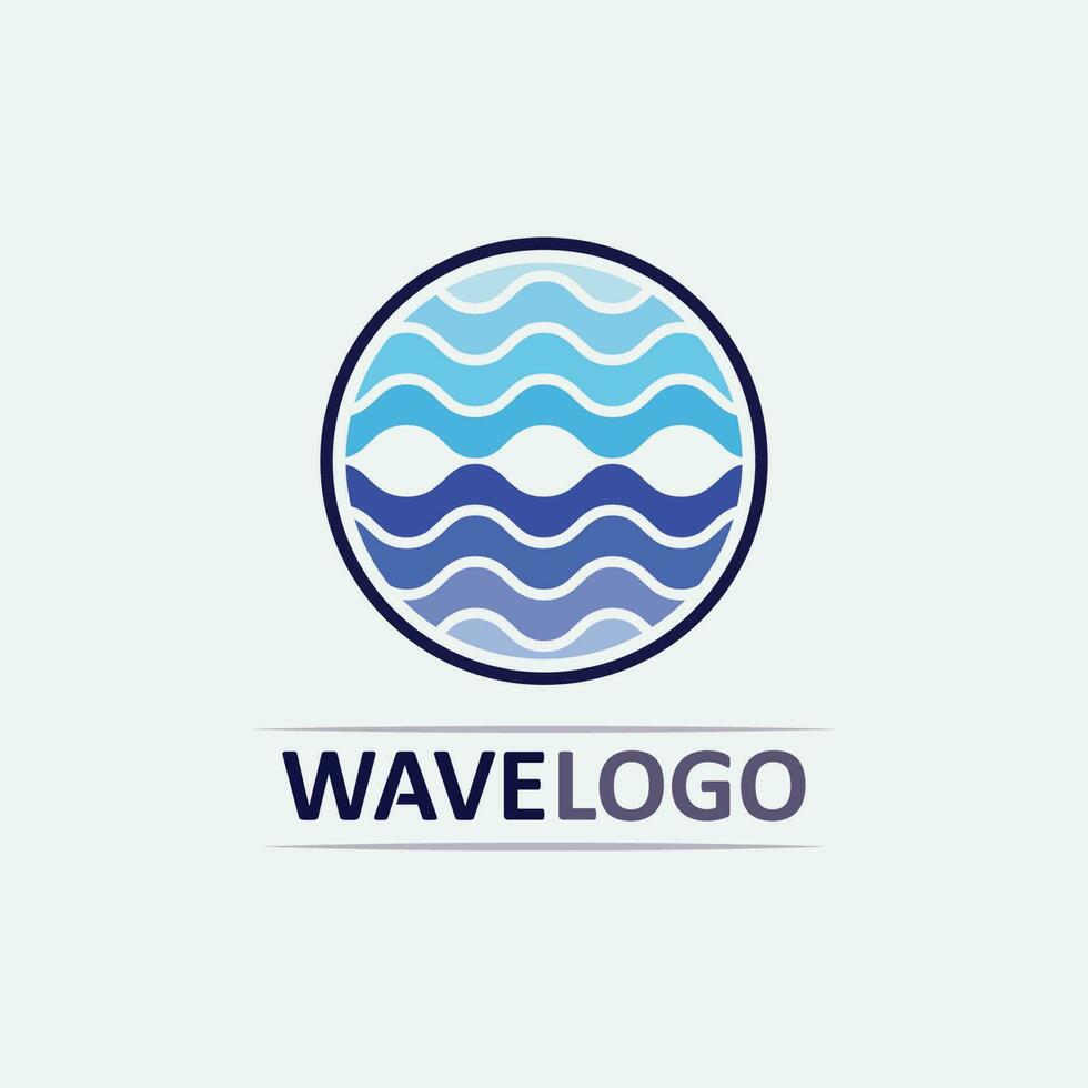 Icono de onda y gota de agua, diseño de ilustraciones vectoriales, logotipo empresarial vector