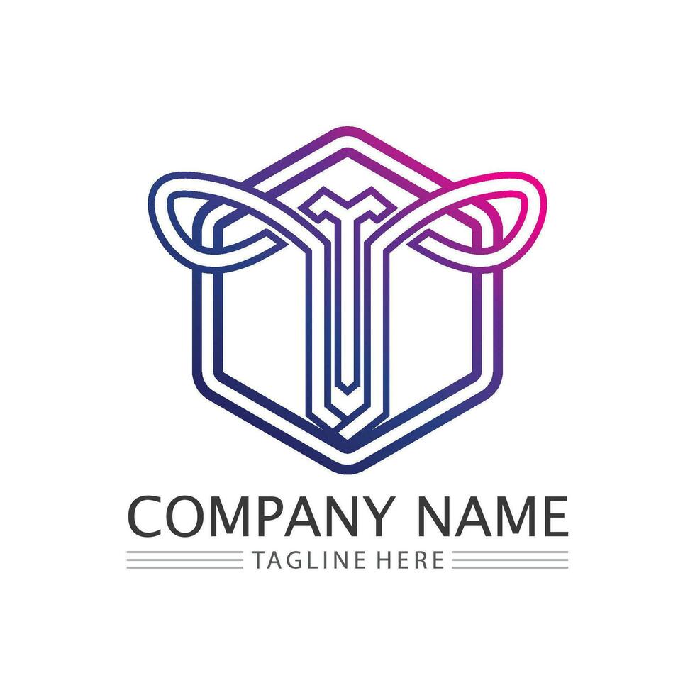 letter T logo image and font T design graphic  vector