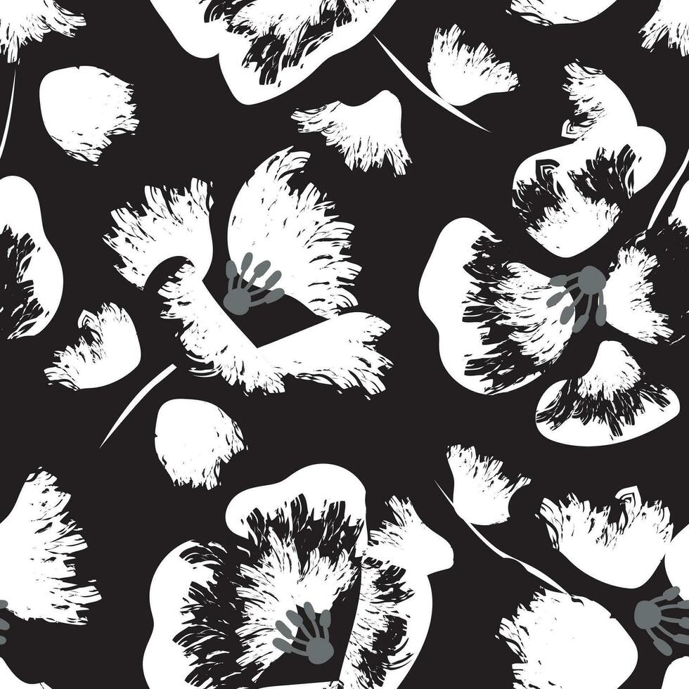 Monochrome Abstract Floral seamless pattern design for fashion textiles, graphics, backgrounds and crafts vector