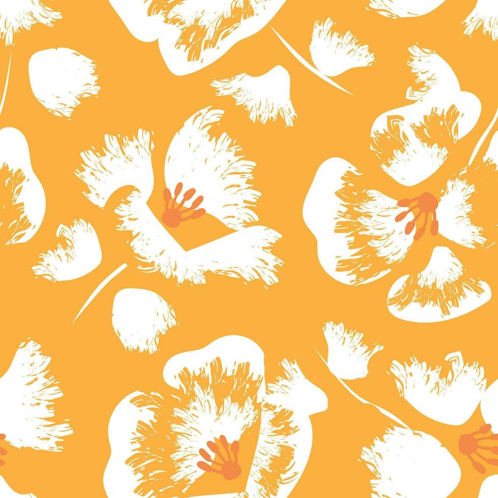 naranja resumen floral sin costura modelo diseño para Moda textiles, gráficos, antecedentes y artesanía vector