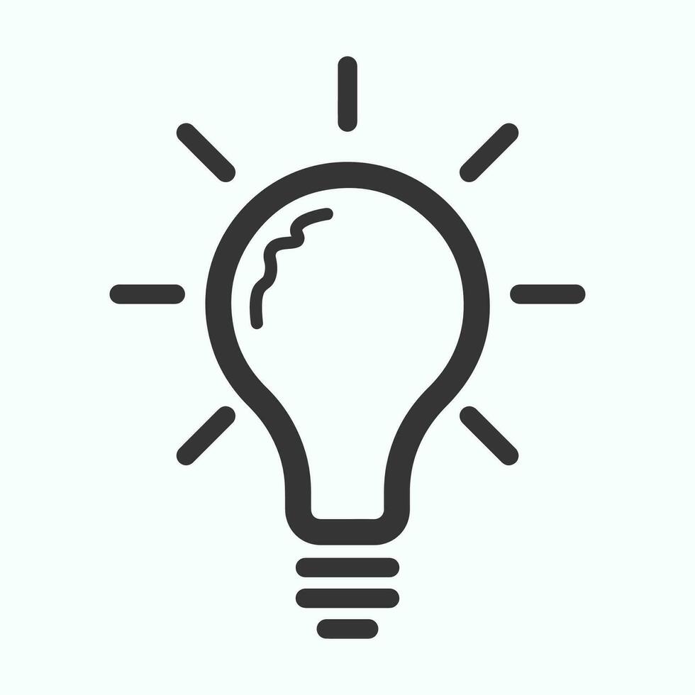 Soft Black of Light Bulb line icon flat vector suitable for creative idea concept white background