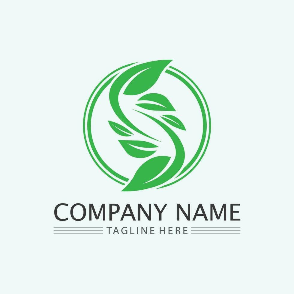 leaf logo design vector for nature symbol template editable,Green leaf logo ecology nature element vector icon.