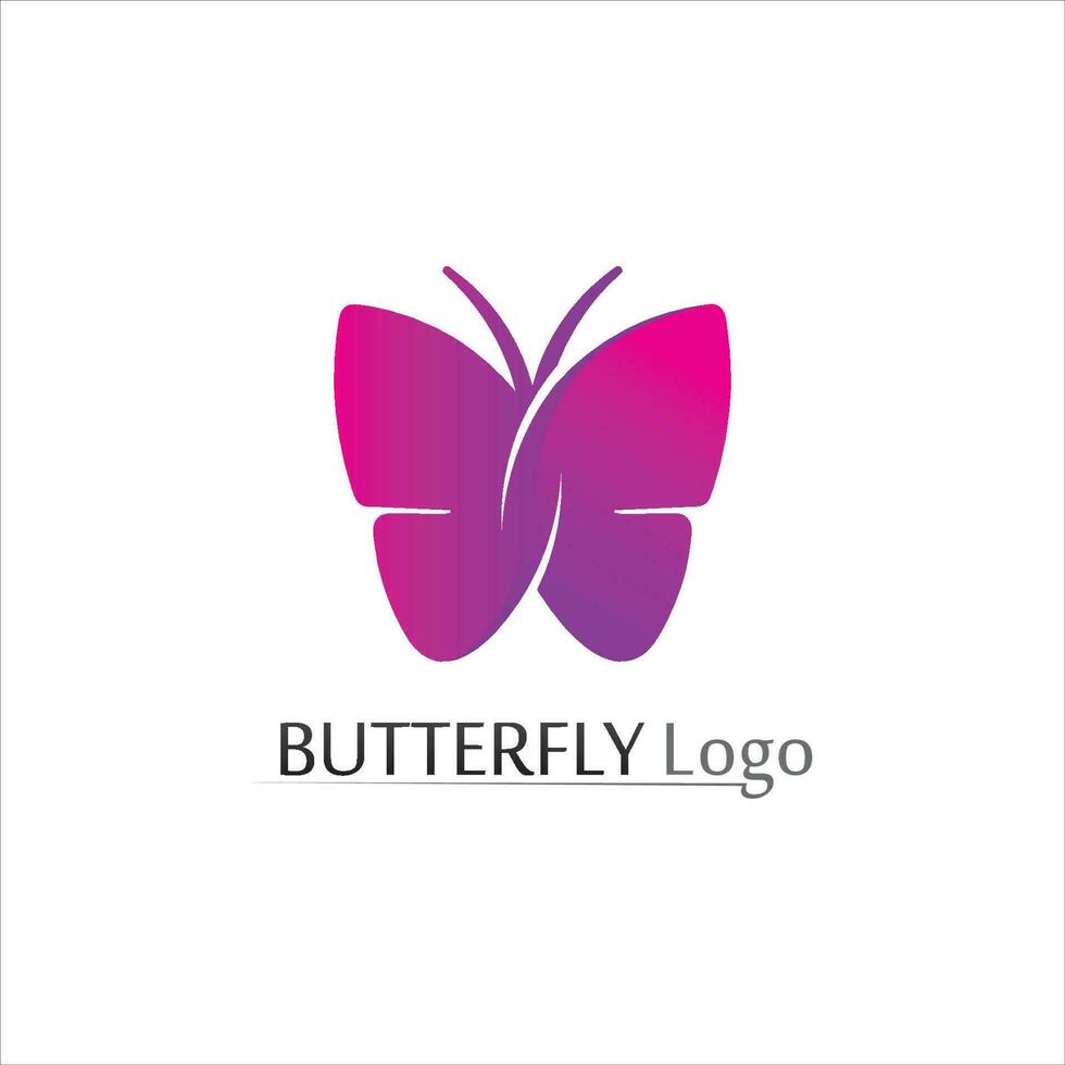 diseño de icono de mariposa de belleza vector