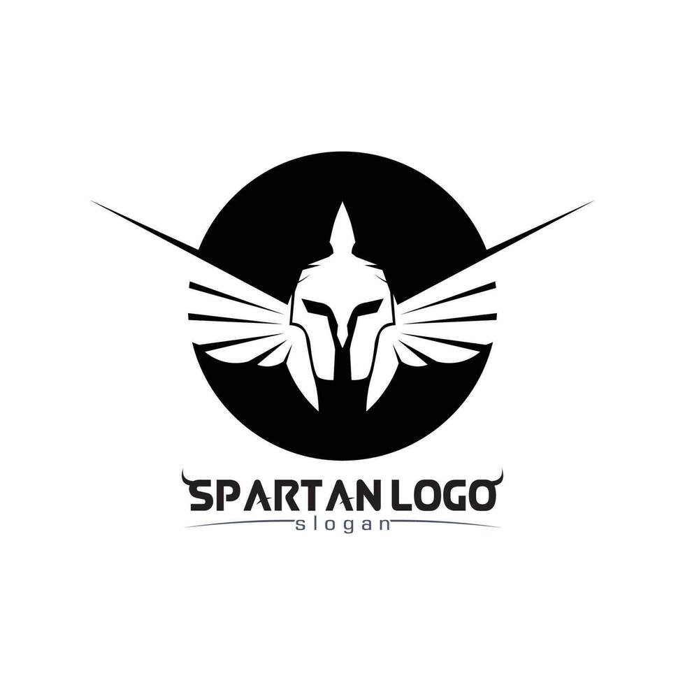 spartan logo black Glaiator and vector design helmet and head black