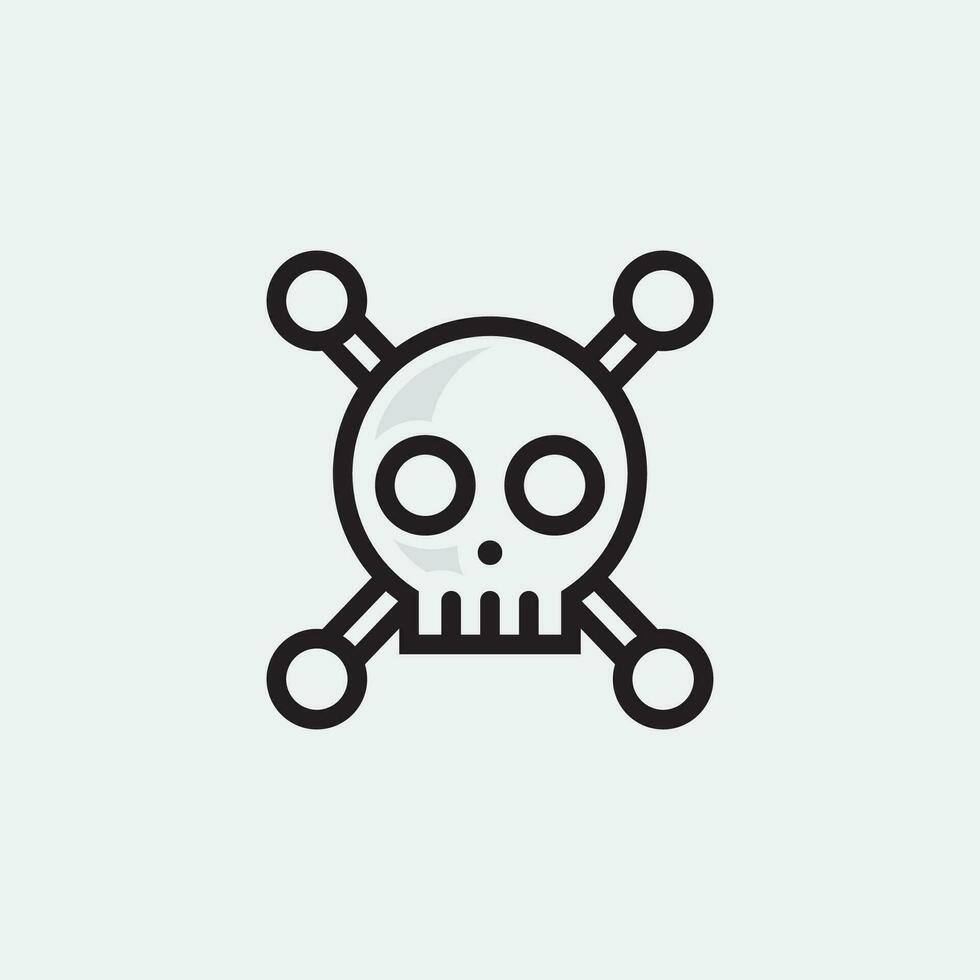 skull and bones icon logo design vector graphic illustration symbol