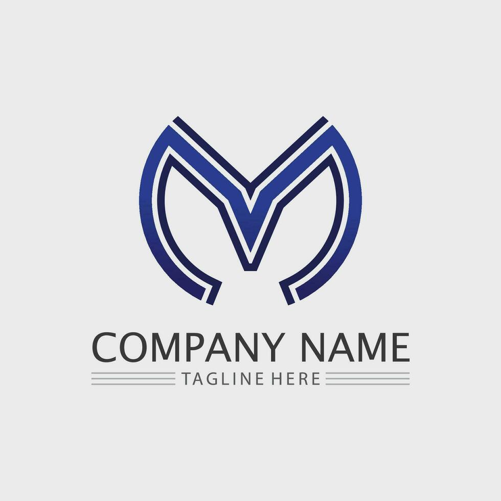M letter an M font logo design vector identity icon sign