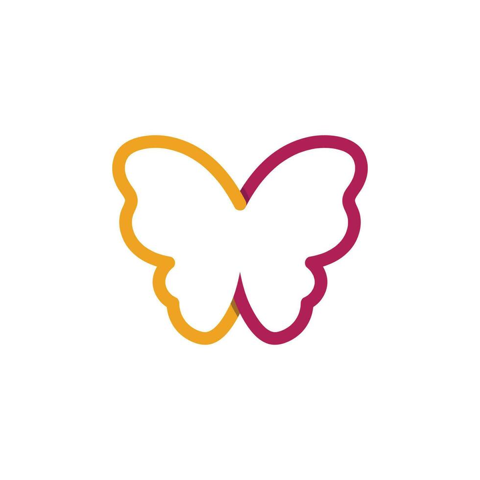 Vector Butterfly conceptual simple colorful icon Logo Vector Animal Insect