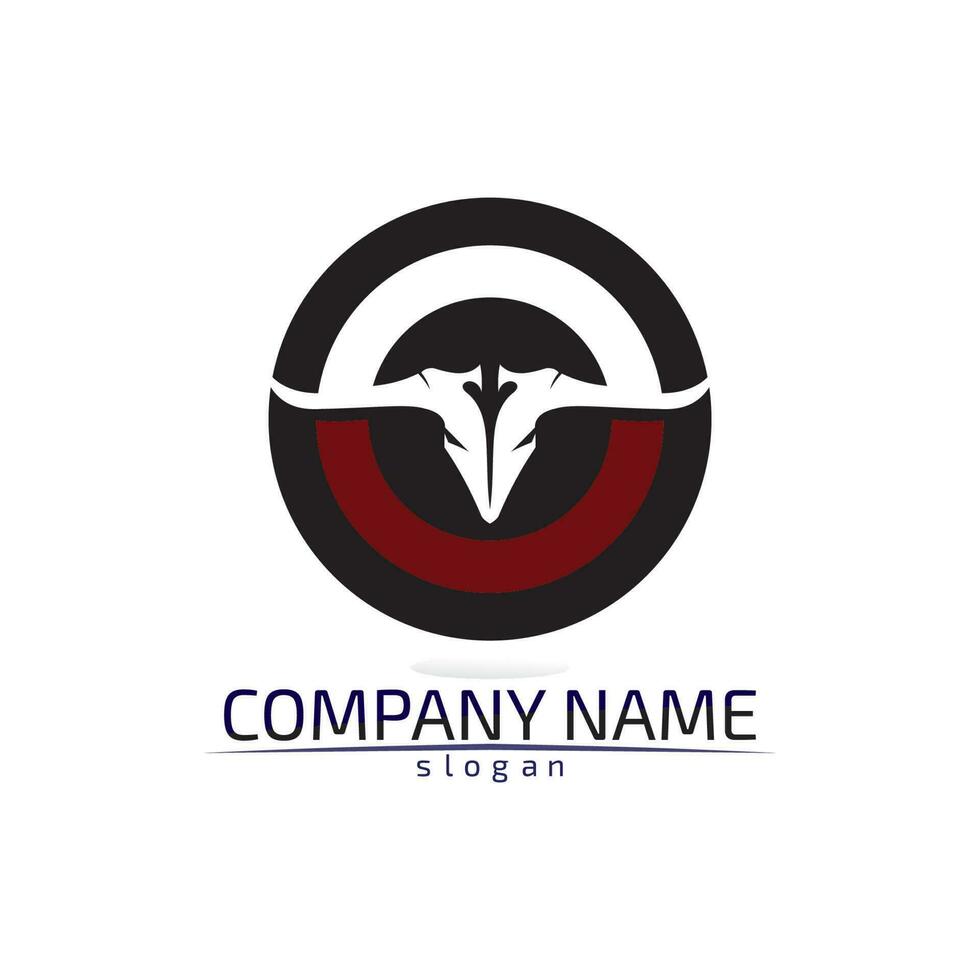 Bull horn logo and symbols template icons app vector