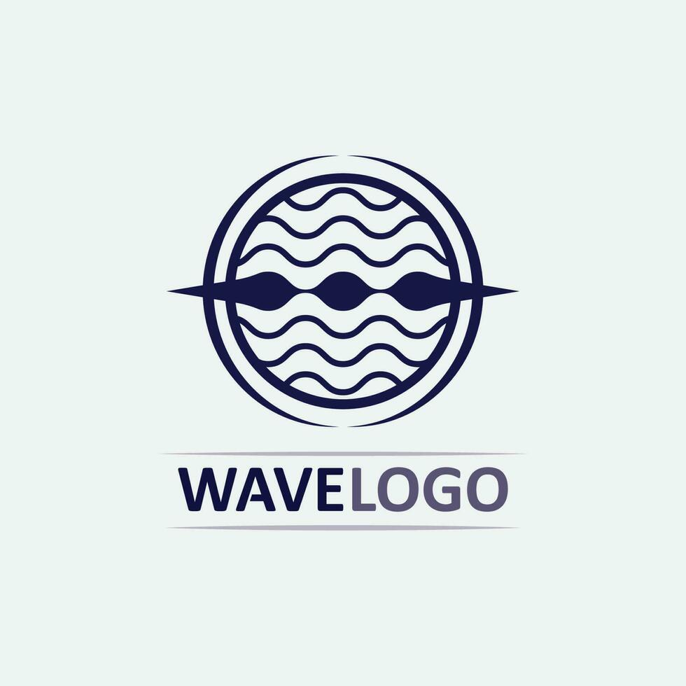 Icono de onda y gota de agua, diseño de ilustraciones vectoriales, logotipo empresarial vector