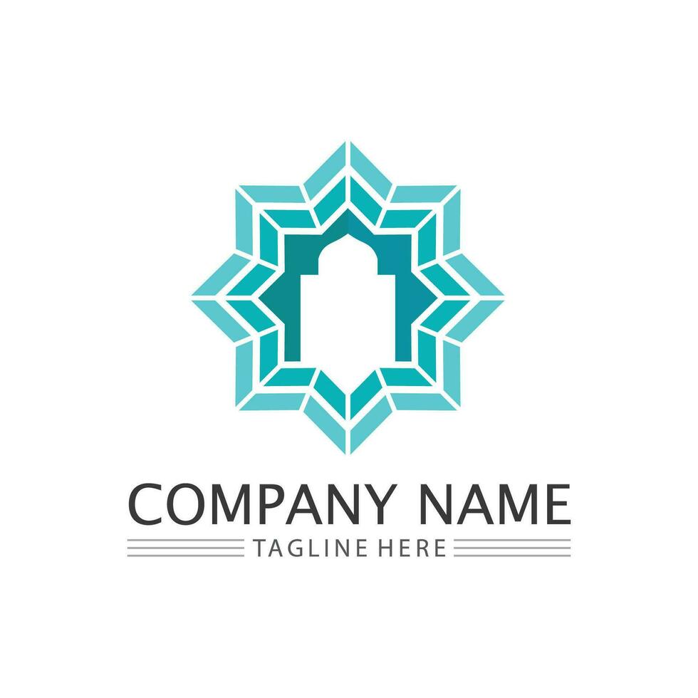 islamic icon and ramadhan logo design vector graphic sign