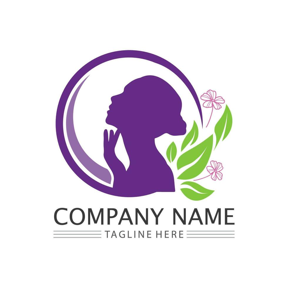 Beauty salon logo vector icon design template-vector