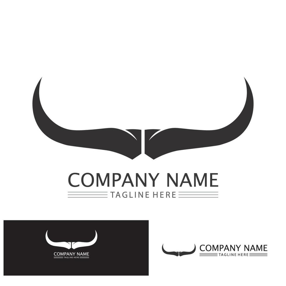 Bull horn logo and symbol template icons app vector