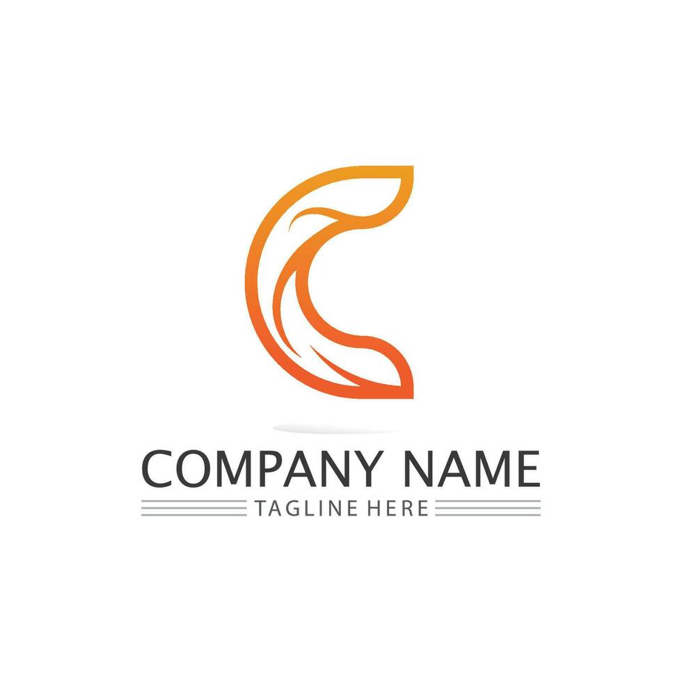 C logo for Vitamin and font C letter Identity and design business vector