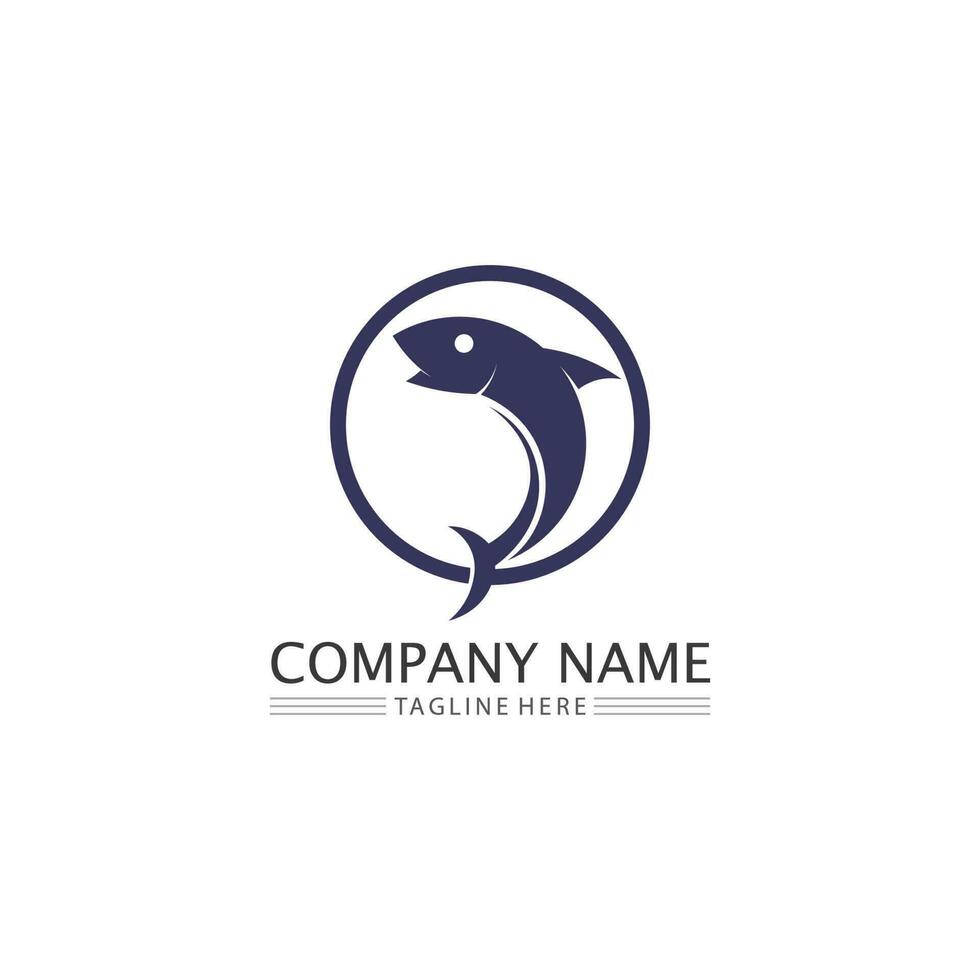 Fish logo template vector