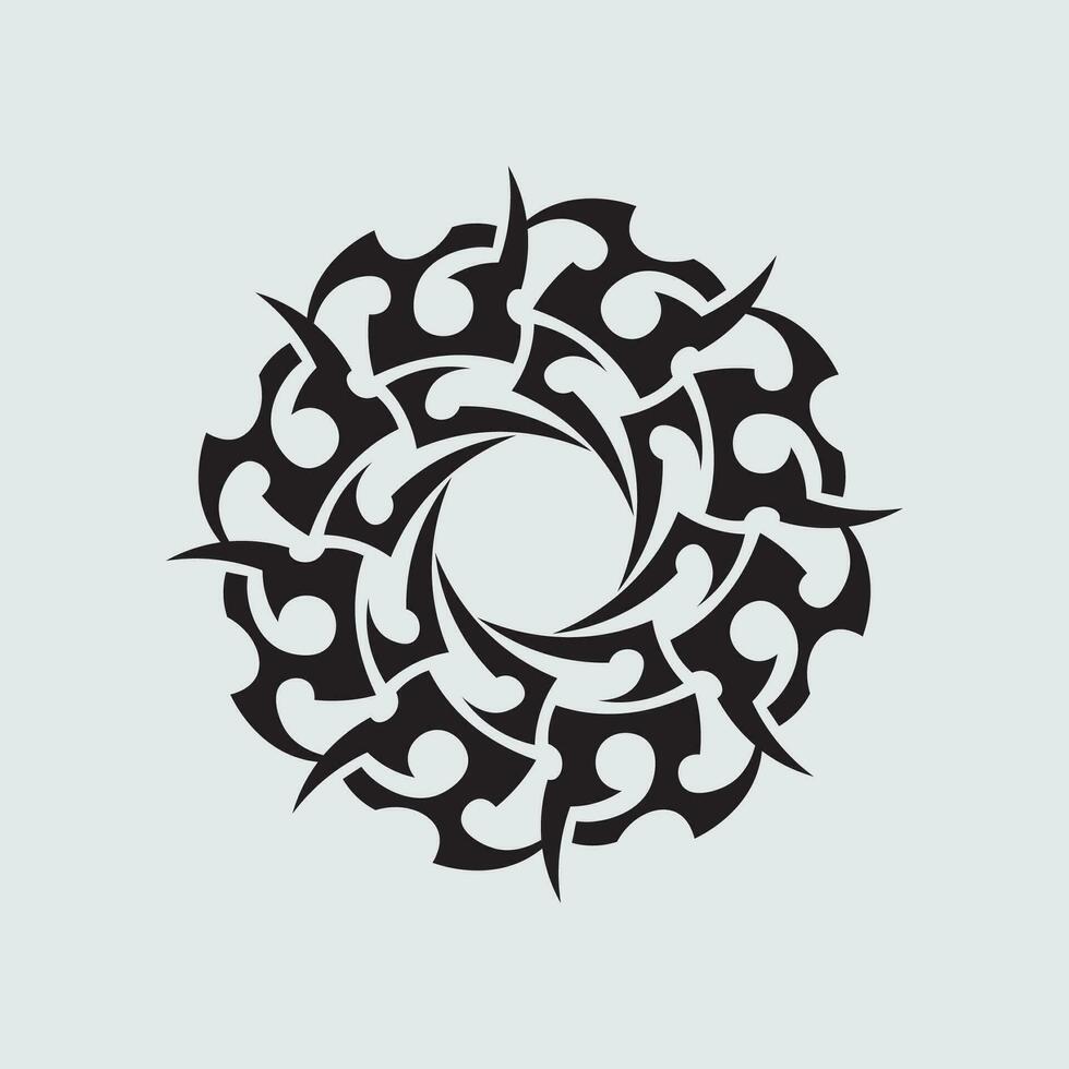 black tribal vector logo design icon and sign tribal