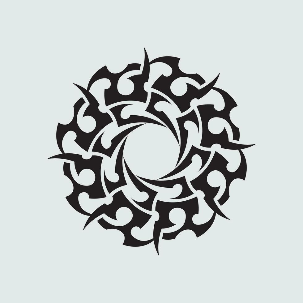 icono de diseño de logotipo vectorial tribal negro y signo tribal vector