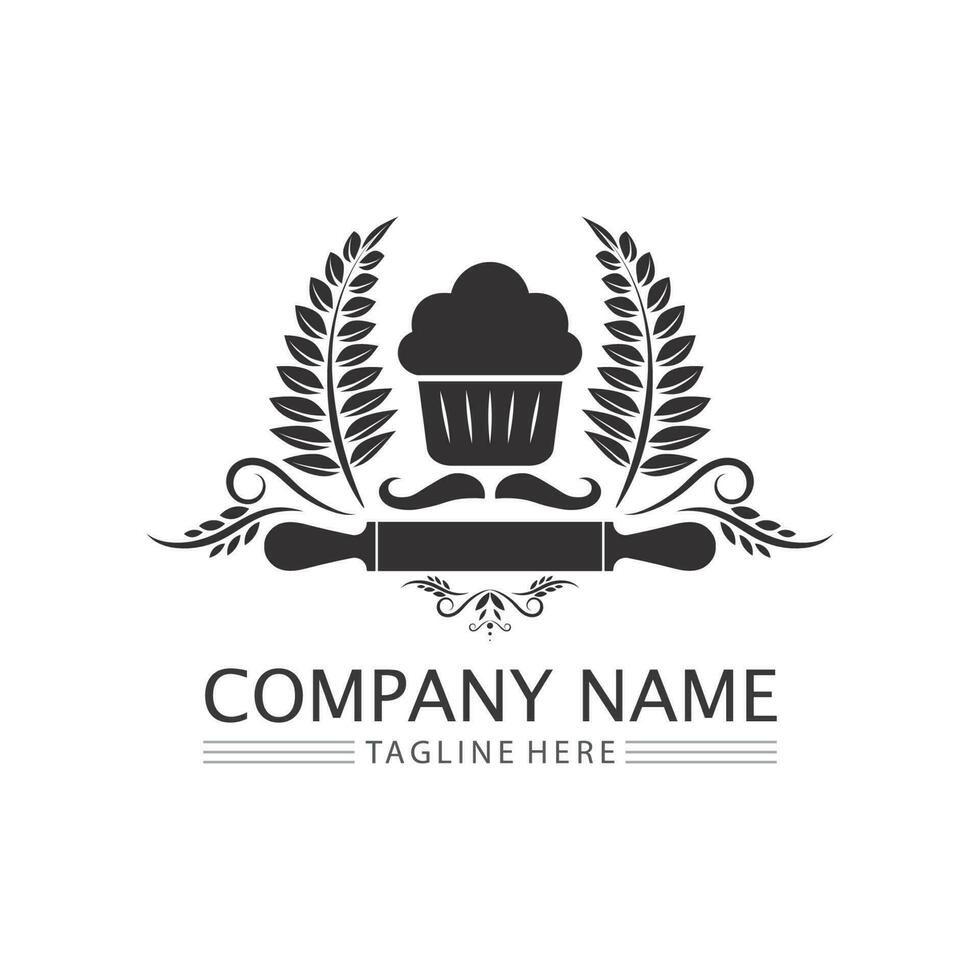 Cakes and Bakery icon logo design food vector bread vector, and symbol and icon food