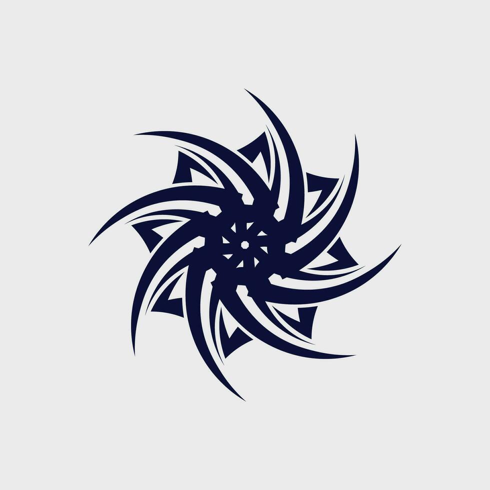 icono de diseño de logotipo vectorial tribal negro y signo tribal vector