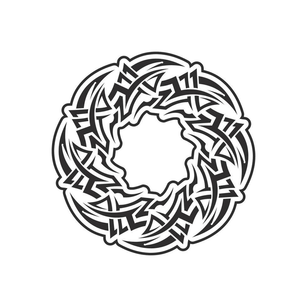 black tribal vector logo design icon and sign tribal
