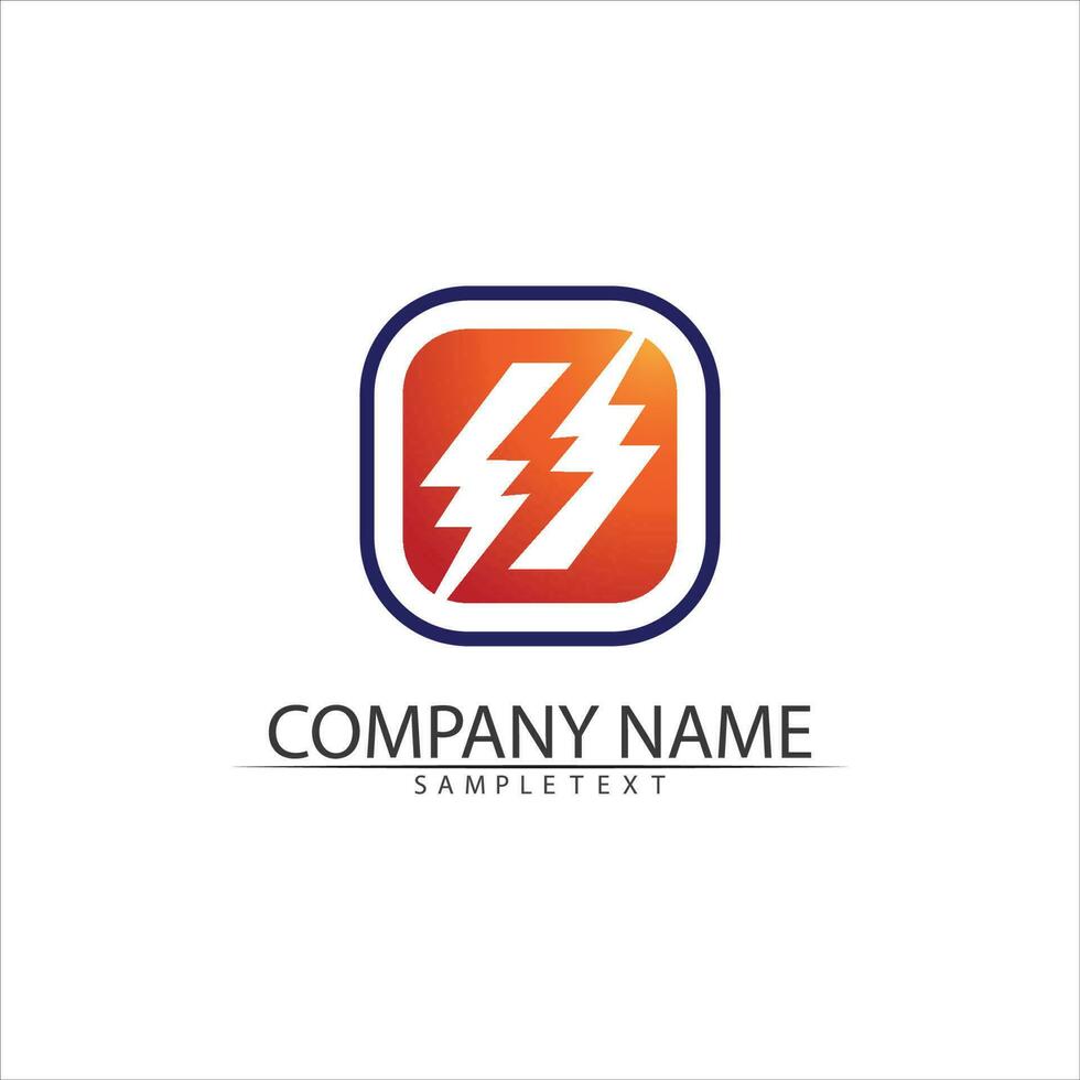 flash eléctrico vector relámpago icono logo y símbolos