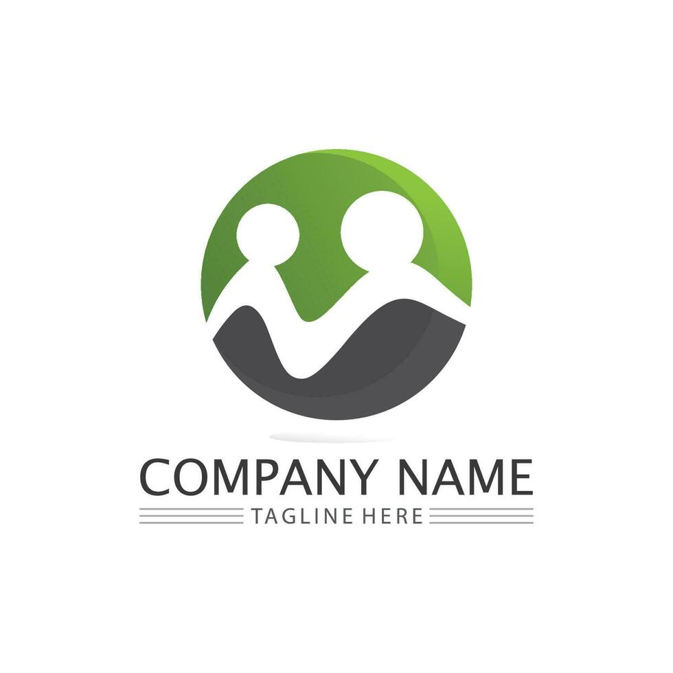 people Community,care group network and social icon design template vector