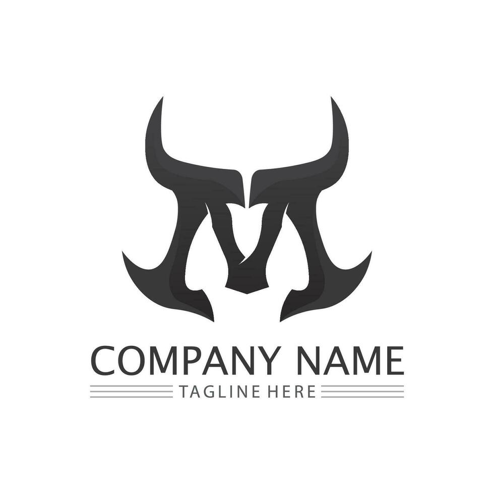 Bull logo and symbols vector template icons app