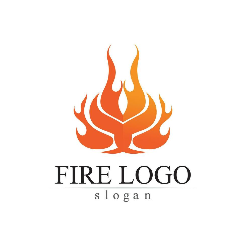 fuego, llama, naturaleza, logotipo, y, símbolos, iconos, plantilla, vector