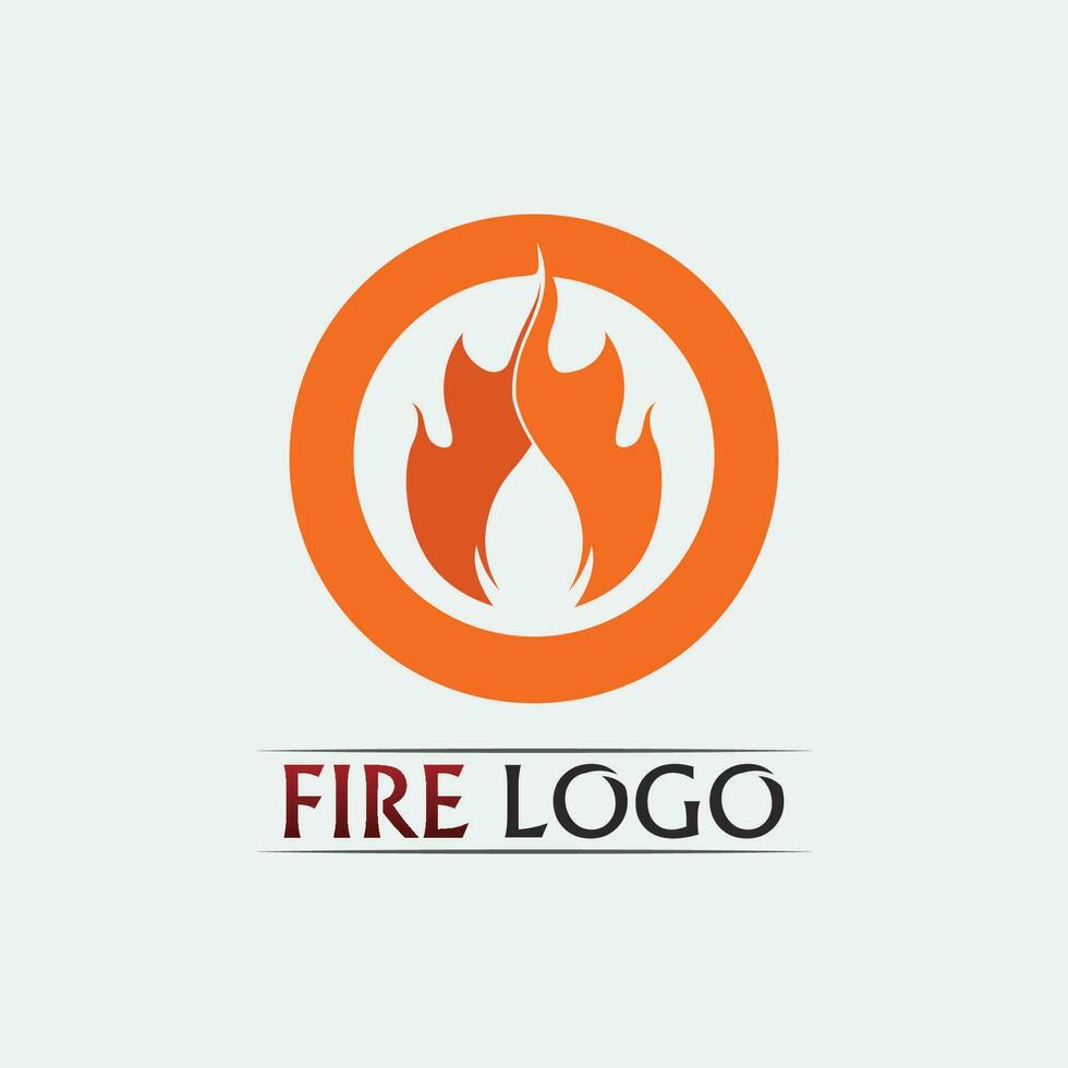 abeto icono y fuego logo diseño vector