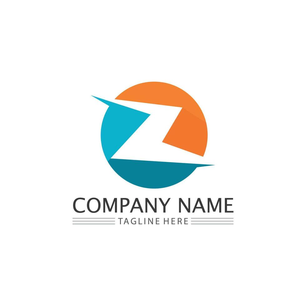 Z letter and font Z logo design vector identity illustration