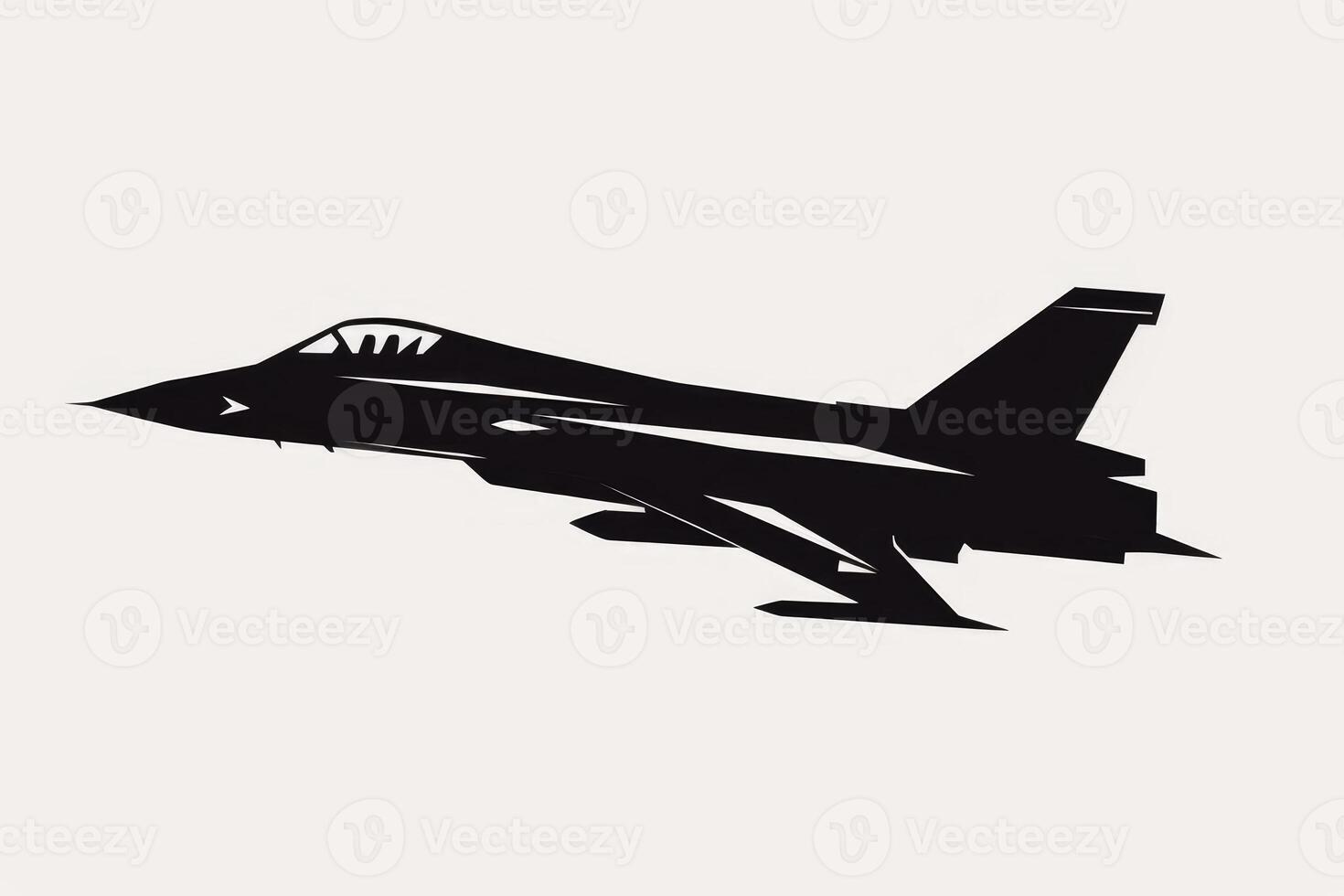 Icon black and white fighter jet soaring through the skies. photo