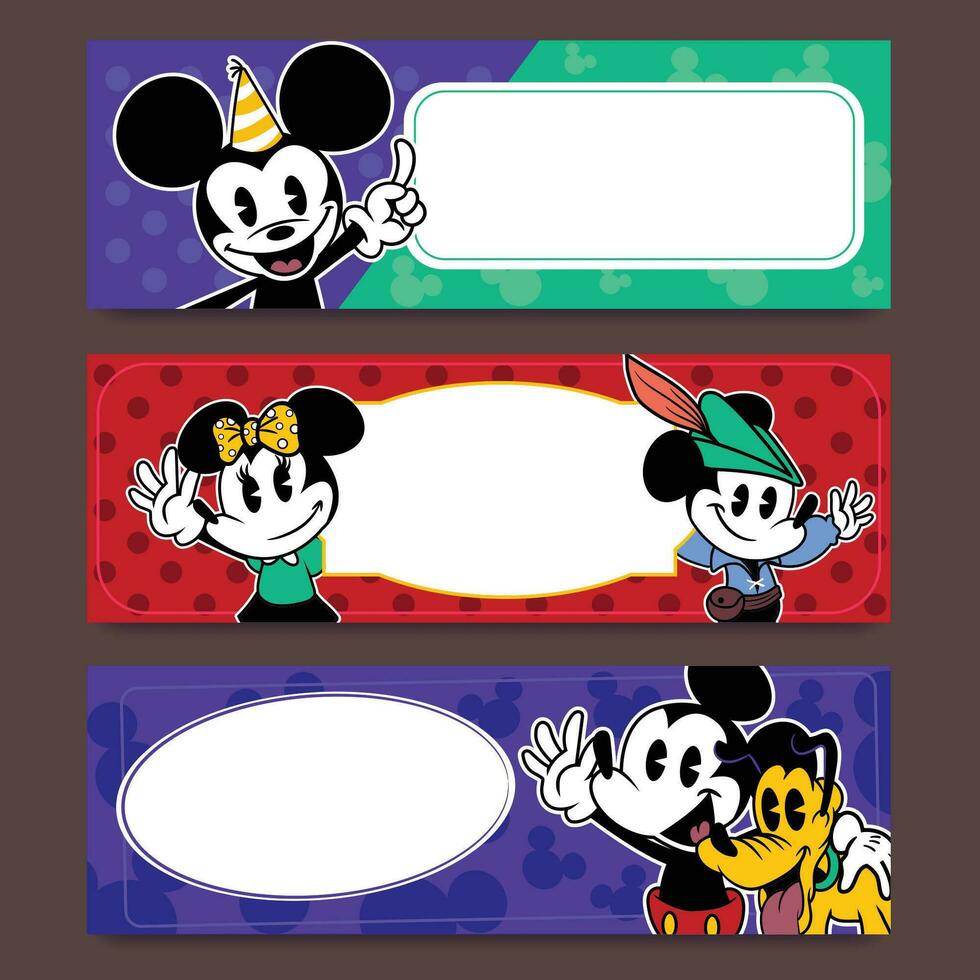 Friendly Mouse And Dog Horizontal Banners vector