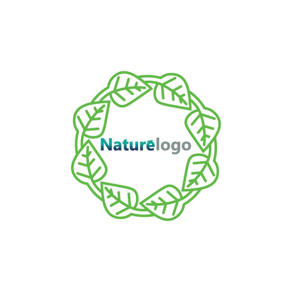 vector de diseño de logotipo de hoja para plantilla de símbolo de naturaleza editable, icono de vector de elemento de naturaleza de ecología de logotipo de hoja verde.