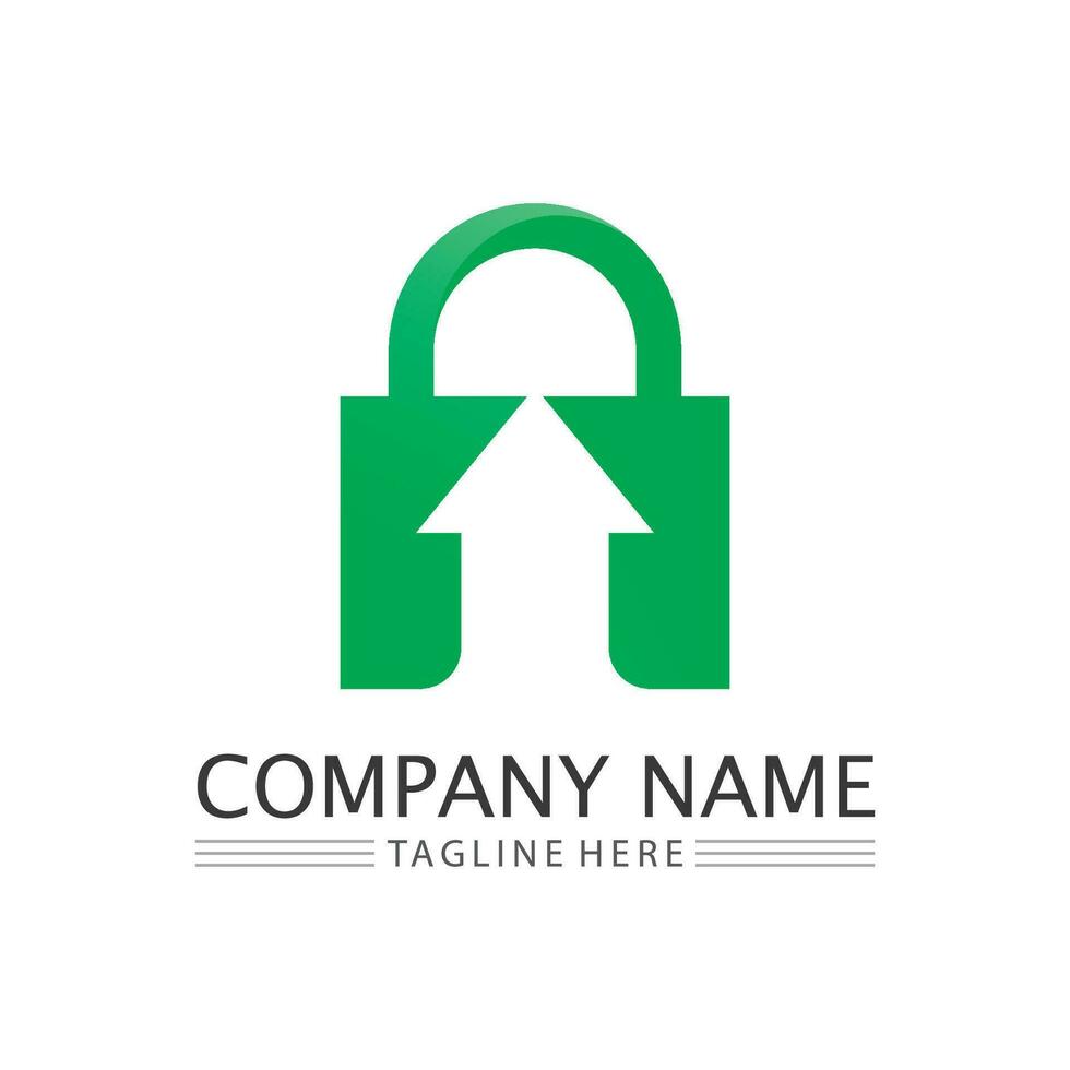 key and lock icon padlock logo and symbol vector design