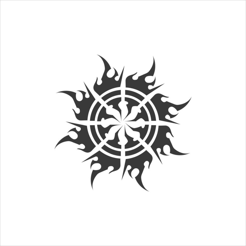 tribal, clásico, negro, étnico, tatuaje, icono, vector, ilustración, diseño, logotipo vector