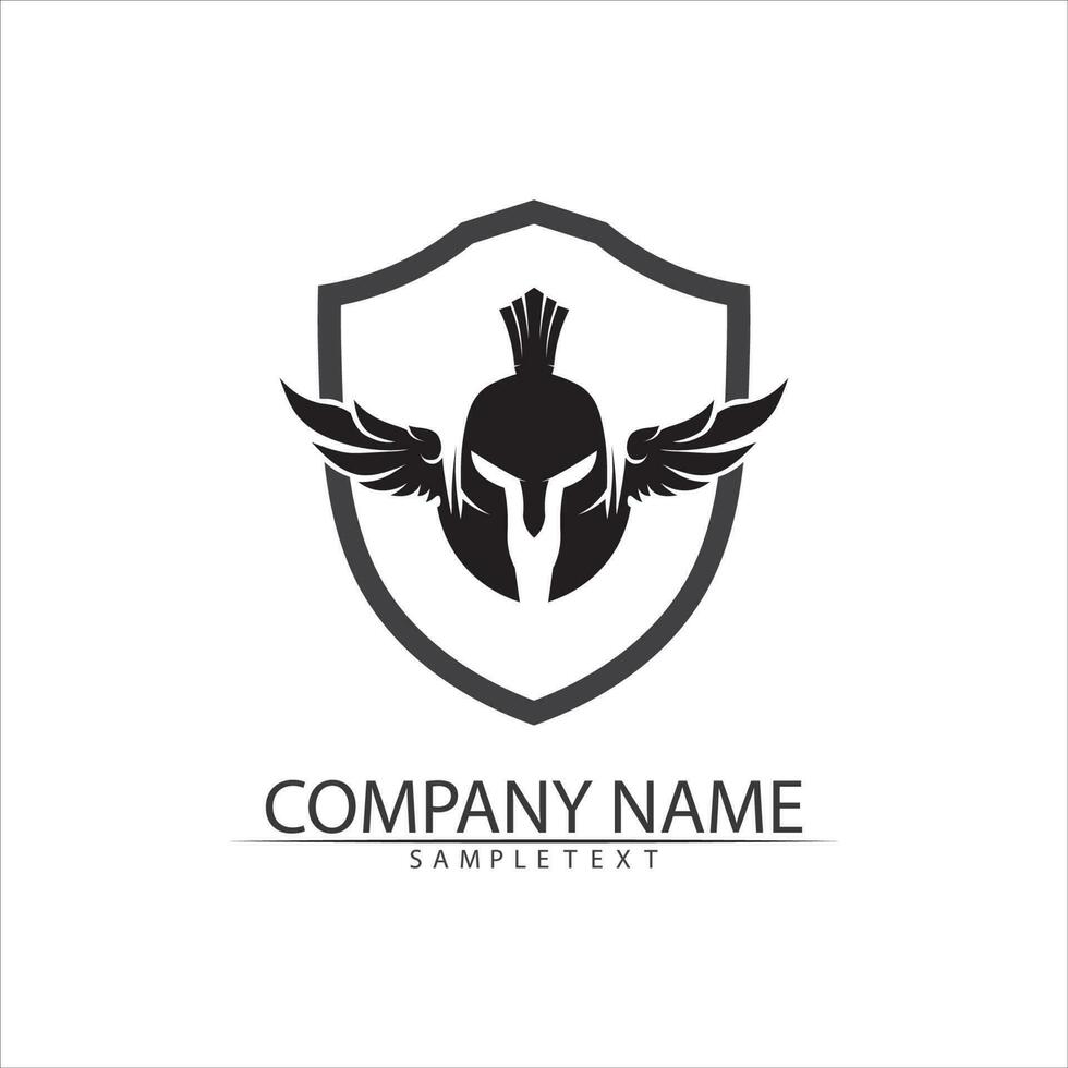 Spartan helmet logo template vector