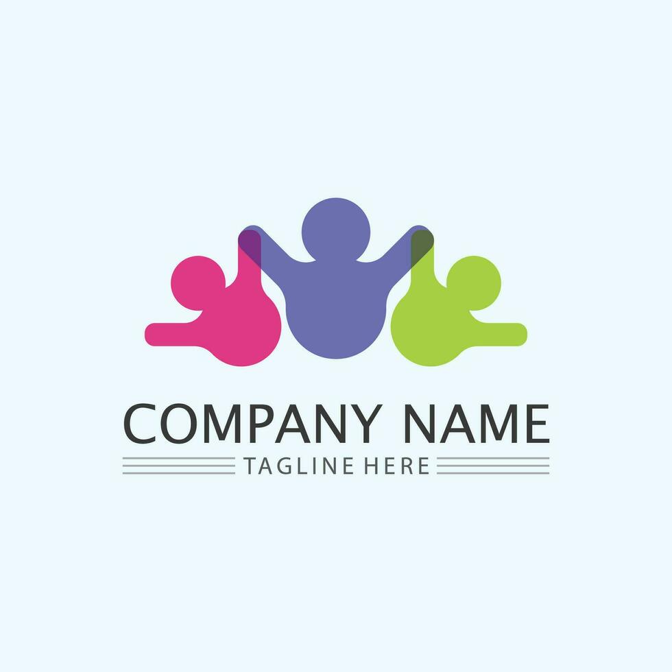 people logo design.fun people,healthy people,sport,community people symbol vector illustration