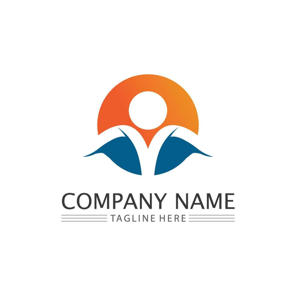 Community logo people work team and business vector logo and design group family