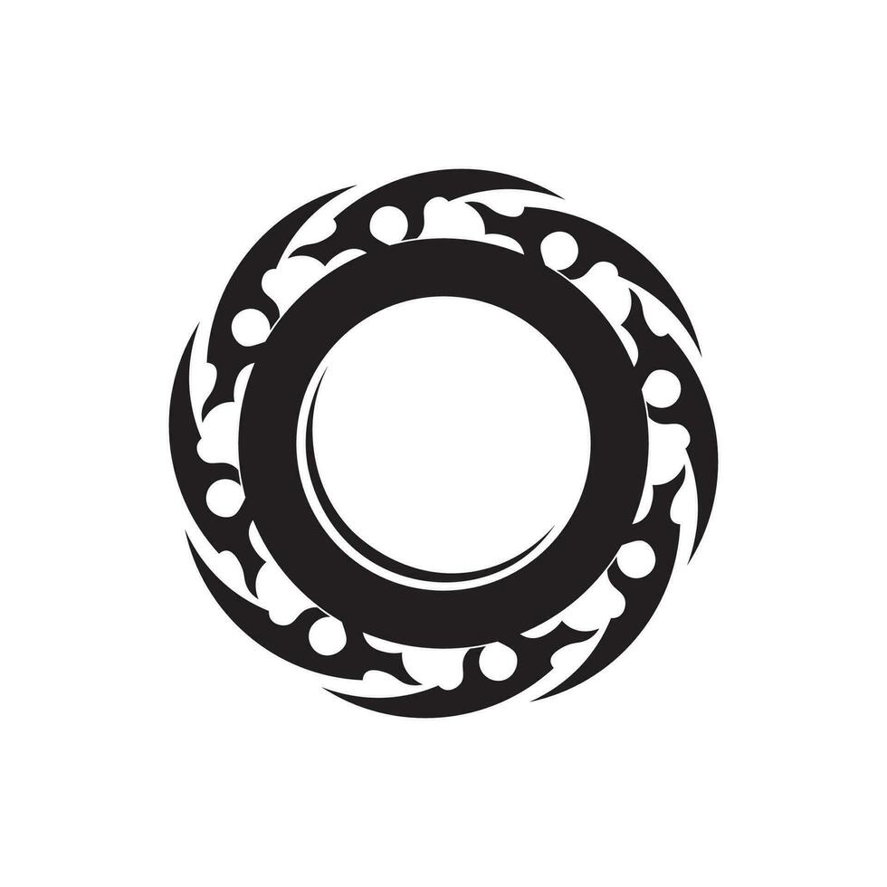 icono de diseño de logotipo vectorial tribal negro y signo tribal vector