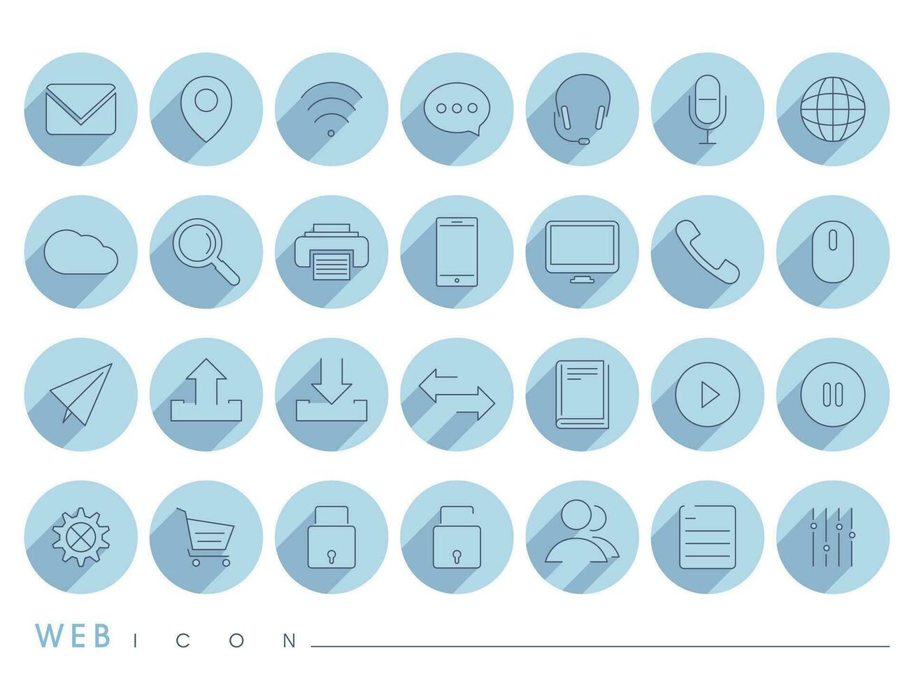 Web mail icons set can be used for websites, web applications. email applications or server Icons vector