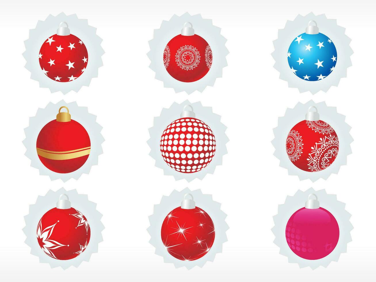 Merry Christmas Celebration Icon Set In Flat Style. vector