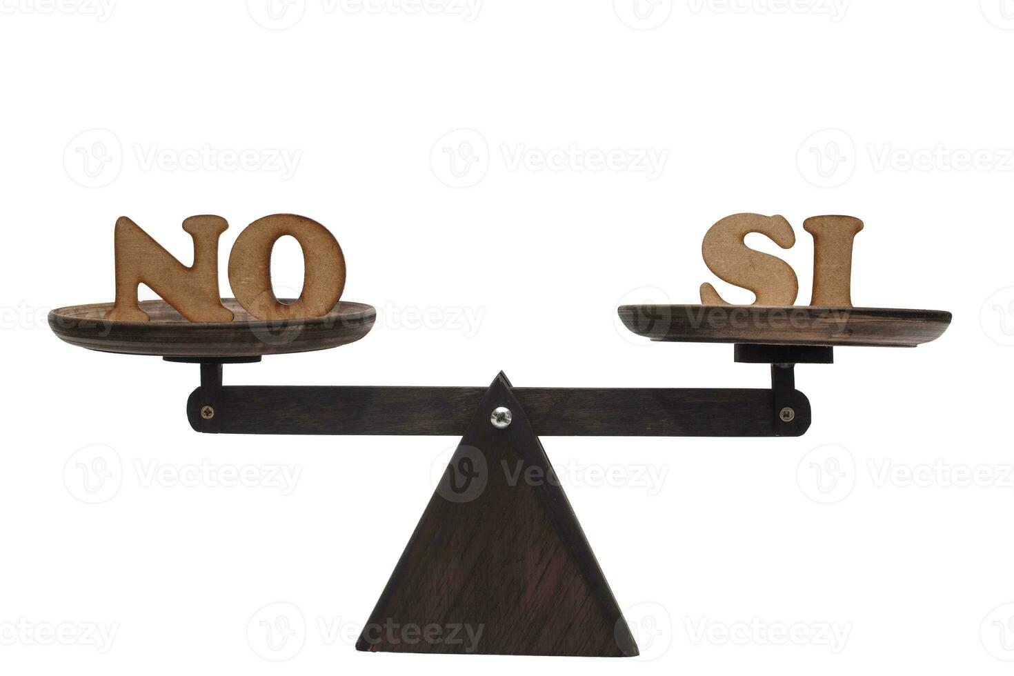 Conceptual photo about decisions. Decide between yes and no in Spanish