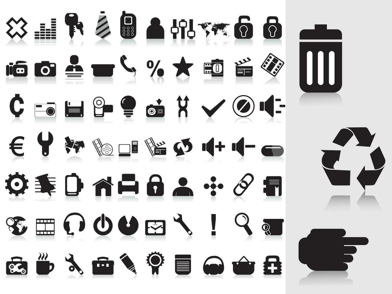 background with collection of icons vector