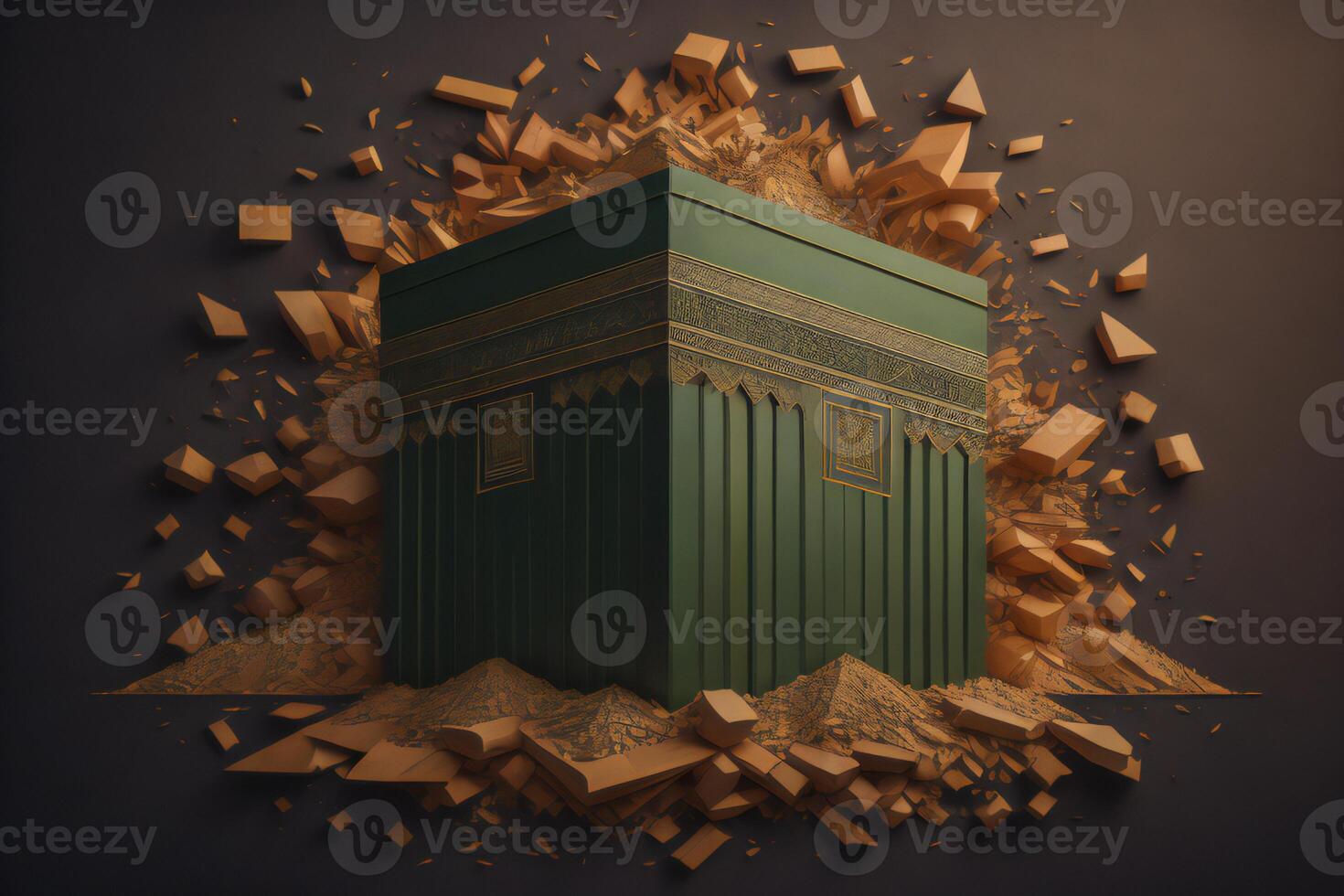 Illustration of islamic holy Kaaba. photo